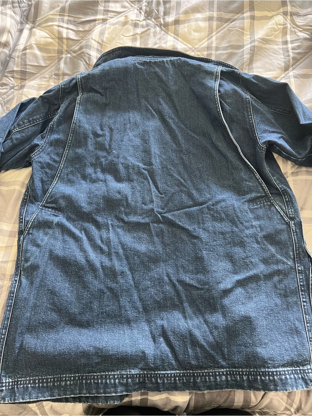 Women’s L.L. Bean 90’s vintage Blue Denim Barn Jacket lined size small - Picture 3 of 12